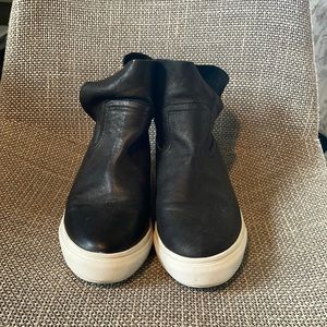 J/Slides NYC black hidden heel sneaker shoe